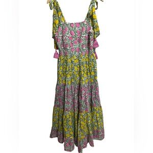 ⭐️Millie Resort & Travel Maxi Fruit Citrus Dress Yellow Pink Small⭐️